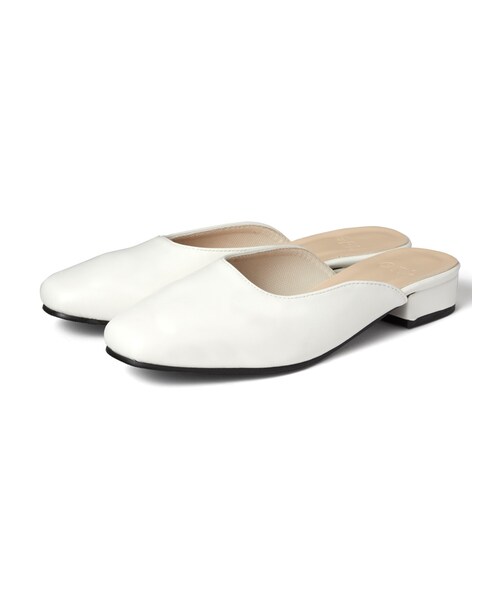 GRL（グレイル）の「スクエアトゥスリッパフラットシューズ（その他シューズ・レディース・ベージュ/オリーブ/モカ/オフホワイト・24.5）」の2枚目の写真