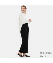 GU | サテンドローストリングイージーストレートパンツ(パンツ)