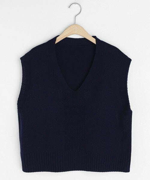 DHOLIC（ディーホリック）の「ルーズVネックベスト（ベスト・レディース・ベージュ/ホワイト/その他/ピンク・FREE）」の4枚目の写真