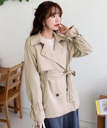 DHOLIC | ストラップ付ショートトレンチジャケット(トレンチコート)