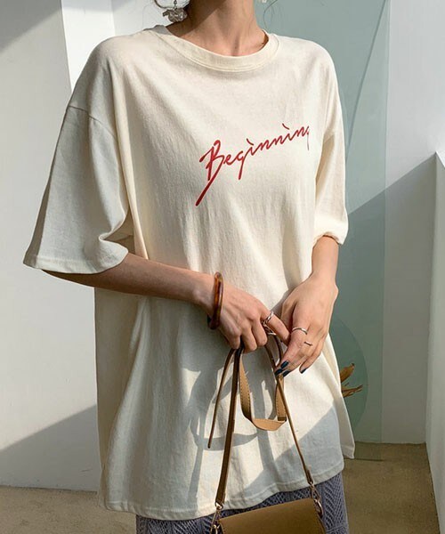 DHOLIC（ディーホリック）の「Beginning半袖Tシャツ（Tシャツ/カットソー・レディース・ブラウン/ホワイト/ブラック・FREE）」の2枚目の写真