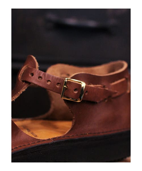 AURORA SHOES オーロラシューズ ウエストインディアン US8 本革 aurora shoes(オーロラシューズ) T-Strap BLACK | ART