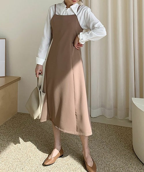 DHOLIC（ディーホリック）の「リボンキャミワンピース（ワンピース・レディース・ブラック/ベージュ・FREE）」の2枚目の写真