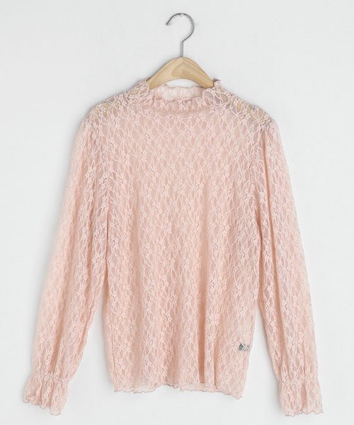 DHOLIC(ディーホリック)の「シアーレースTシャツ(Tシャツ/カットソー・レディース・ホワイト/ベージュ/ブラック/ピンク・FREE)」の4枚目の写真