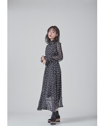 N WITH. | ドットシフォンワンピース(ワンピース)