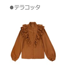 Bobon21 | 大人ガーリーラッフルフリルブラウス(シャツ/ブラウス)