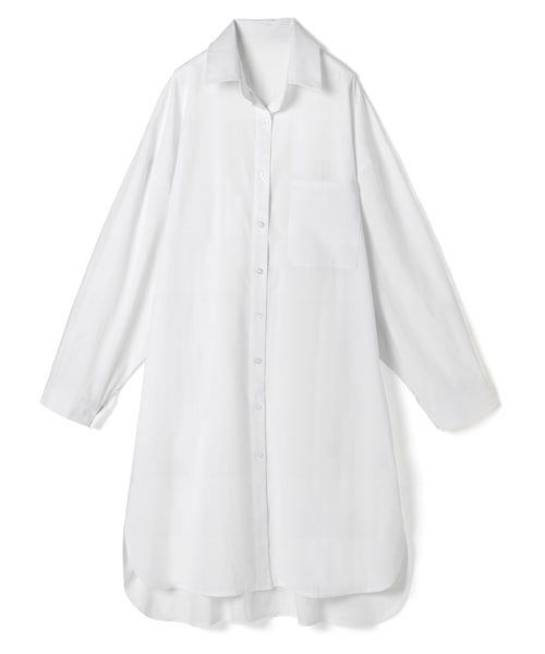 GRL（グレイル）の「ロングシャツワンピース（シャツワンピース・レディース・ブルー/オフホワイト/ベージュ・F）」の2枚目の写真