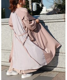 i.Rina | 2wayバックシフォントレンチワンピース(トレンチコート)
