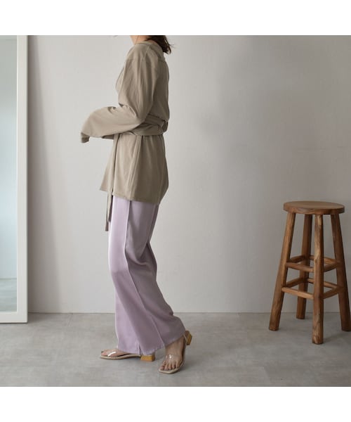 Lavish Gate(ラヴィッシュゲート)の「nh-tops-04029 日本製 キャミソール レイヤード ロングTシャツ ホワイト モカ(Tシャツ/カットソー・レディース・その他)」の14枚目の写真