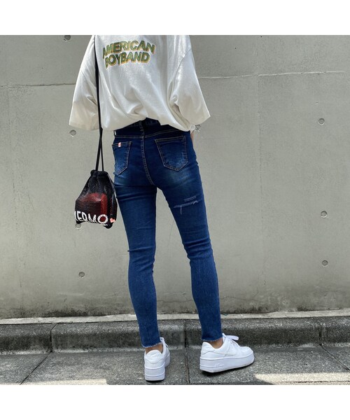 no brand（ノーブランド）の「横パカDAMAGEスキニー｢stretch｣#705#992（デニムパンツ・レディース・その他）」の7枚目の写真