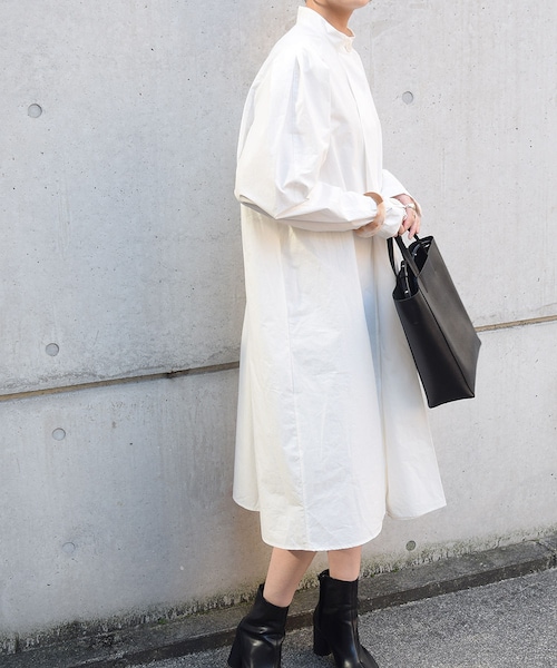 no brand（ノーブランド）の「タイプライターコットンスタンドシャツOP（ワンピース・レディース・その他）」の4枚目の写真