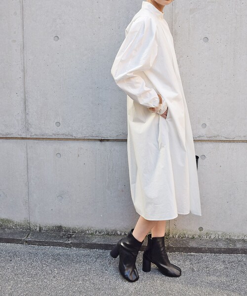 no brand（ノーブランド）の「タイプライターコットンスタンドシャツOP（ワンピース・レディース・その他）」の7枚目の写真