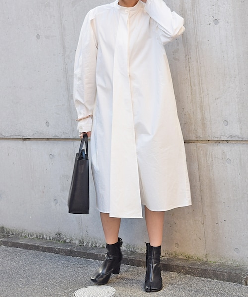 no brand（ノーブランド）の「タイプライターコットンスタンドシャツOP（ワンピース・レディース・その他）」の6枚目の写真