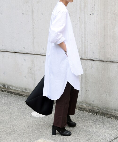 no brand(ノーブランド)の「フロントヨークシャツOP 【WHITE/BLACK】(ワンピース・レディース・その他)」の3枚目の写真