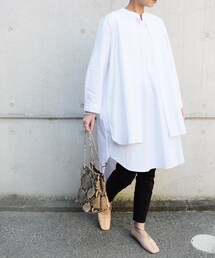 no brand | フロントヨークシャツOP(ワンピース)