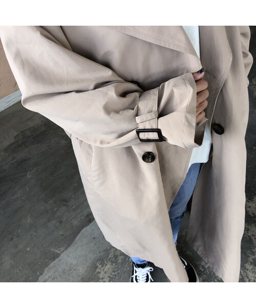 copine(コピン)の「再入荷!軽やかな着心地ピーチ素材!ビッグトレンチコート【クリックポスト対象商品】(トレンチコート・レディース・その他)」の14枚目の写真