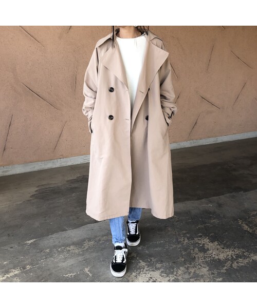 copine(コピン)の「再入荷!軽やかな着心地ピーチ素材!ビッグトレンチコート【クリックポスト対象商品】(トレンチコート・レディース・その他)」の11枚目の写真