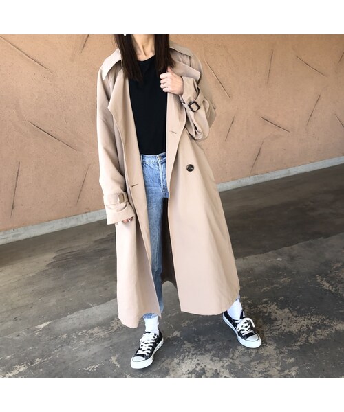 copine(コピン)の「再入荷!軽やかな着心地ピーチ素材!ビッグトレンチコート【クリックポスト対象商品】(トレンチコート・レディース・その他)」の6枚目の写真
