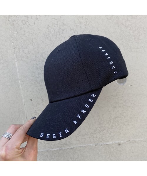 no brand（ノーブランド）の「ロゴいっぱいCAP｢RESPECT｣（キャップ・レディース・その他）」の8枚目の写真