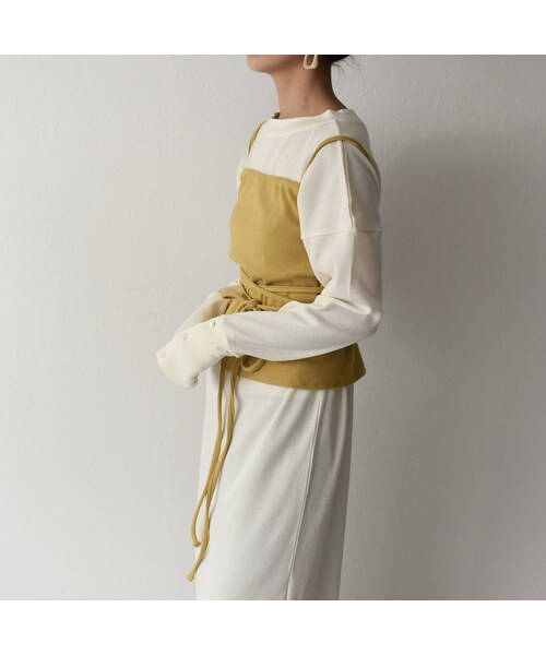 Lavish Gate（ラヴィッシュゲート）の「nh-tops-04030　日本製　コットンリブビスチェ　ダスティパープル　マスタード　モカ（キャミソール・レディース・その他）」の3枚目の写真