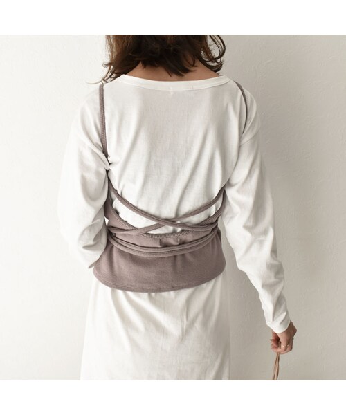 Lavish Gate（ラヴィッシュゲート）の「nh-tops-04030　日本製　コットンリブビスチェ　ダスティパープル　マスタード　モカ（キャミソール・レディース・その他）」の10枚目の写真