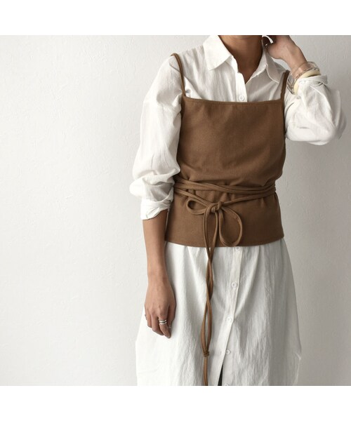 Lavish Gate（ラヴィッシュゲート）の「nh-tops-04030　日本製　コットンリブビスチェ　ダスティパープル　マスタード　モカ（キャミソール・レディース・その他）」の6枚目の写真