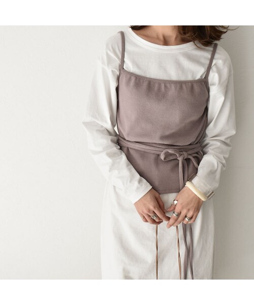 Lavish Gate（ラヴィッシュゲート）の「nh-tops-04030　日本製　コットンリブビスチェ　ダスティパープル　マスタード　モカ（キャミソール・レディース・その他）」の9枚目の写真