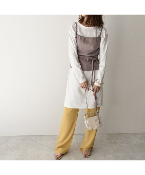 Lavish Gate（ラヴィッシュゲート）の「nh-tops-04030　日本製　コットンリブビスチェ　ダスティパープル　マスタード　モカ（キャミソール・レディース・その他）」の11枚目の写真