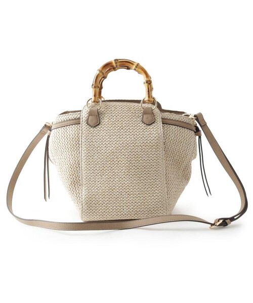 OZOC（オゾック）の「2WAYバンブーハンドルメッシュトートバッグ（バッグ・レディース・ブラック(019)/キャメル(041)/ベージュ(052)・00）」の6枚目の写真