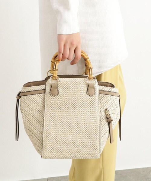 OZOC（オゾック）の「2WAYバンブーハンドルメッシュトートバッグ（バッグ・レディース・ブラック(019)/キャメル(041)/ベージュ(052)・00）」の14枚目の写真
