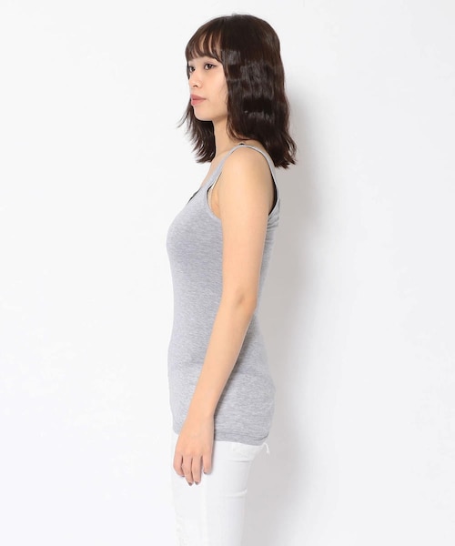 HANES（ヘインズ）の「Hanes/ヘインズ 1P Hanes Undies Tami ウィメンズ タミ HW2-K201 タンクトップ（トップス・WHITE/BLACK/GREY・F）」の2枚目の写真