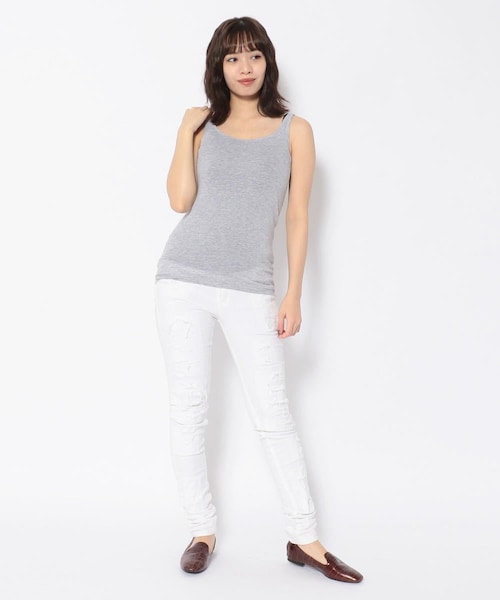 HANES（ヘインズ）の「Hanes/ヘインズ 1P Hanes Undies Tami ウィメンズ タミ HW2-K201 タンクトップ（トップス・WHITE/BLACK/GREY・F）」の7枚目の写真