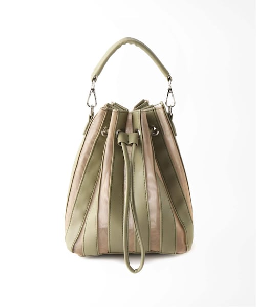 B.C STOCK(ベーセーストック)の「チュールコンビキンチャクBAG◆(バッグ・ブラック/フリー/在庫あり)」の3枚目の写真