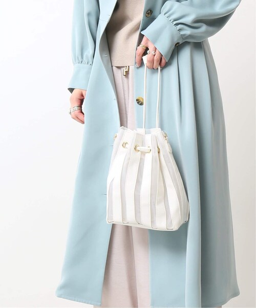 B.C STOCK(ベーセーストック)の「チュールコンビキンチャクBAG◆(バッグ・ブラック/フリー/在庫あり)」の2枚目の写真