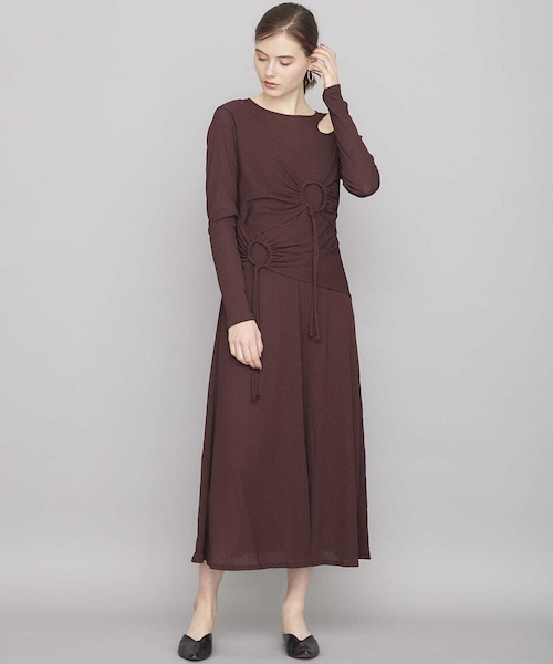 muller of yoshiokubo（ミュラーオブヨシオクボ）の「アシンメトリーリブロングドレス（ワンピース/ドレス・レディース・BROWN・36）」の2枚目の写真