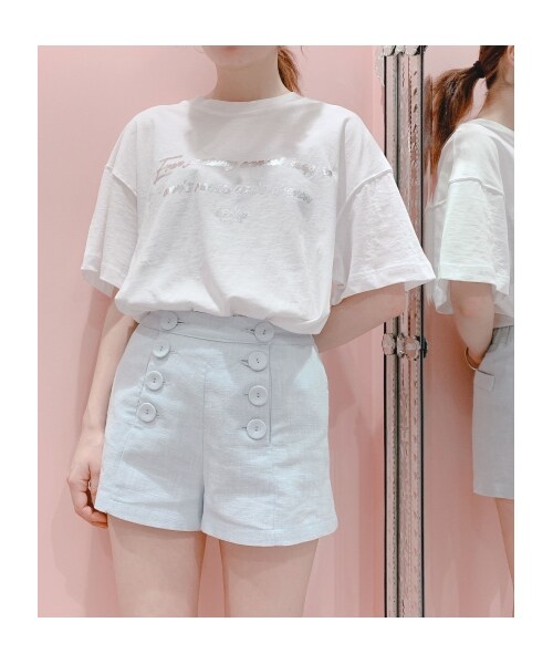 lilLilly(リルリリー)の「リネンショートパンツ(パンツ・レディース・BLUE/PURPLE/BLACK・FREE)」の8枚目の写真
