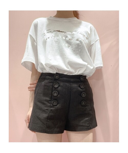 lilLilly(リルリリー)の「リネンショートパンツ(パンツ・レディース・BLUE/PURPLE/BLACK・FREE)」の5枚目の写真