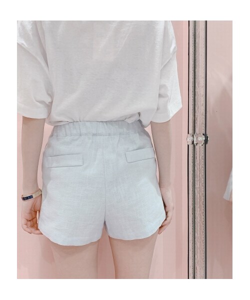 lilLilly(リルリリー)の「リネンショートパンツ(パンツ・レディース・BLUE/PURPLE/BLACK・FREE)」の10枚目の写真