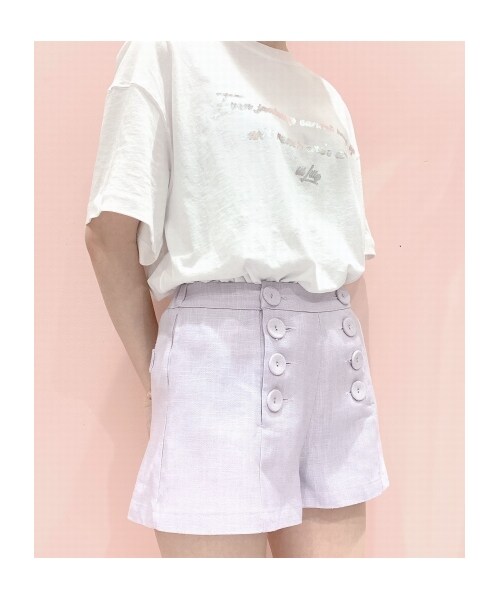lilLilly(リルリリー)の「リネンショートパンツ(パンツ・レディース・BLUE/PURPLE/BLACK・FREE)」の13枚目の写真
