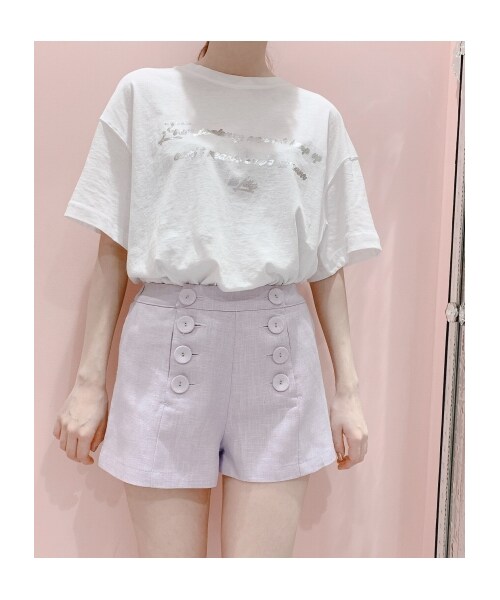 lilLilly(リルリリー)の「リネンショートパンツ(パンツ・レディース・BLUE/PURPLE/BLACK・FREE)」の11枚目の写真