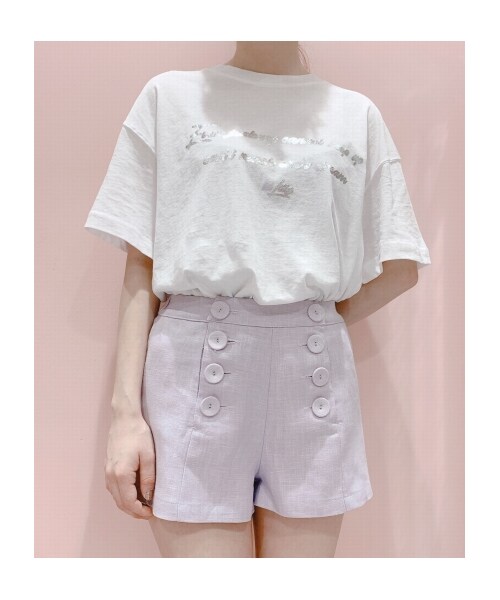 lilLilly(リルリリー)の「リネンショートパンツ(パンツ・レディース・BLUE/PURPLE/BLACK・FREE)」の12枚目の写真