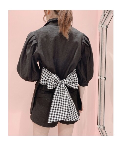 lilLilly(リルリリー)の「リネンショートパンツ(パンツ・レディース・BLUE/PURPLE/BLACK・FREE)」の7枚目の写真