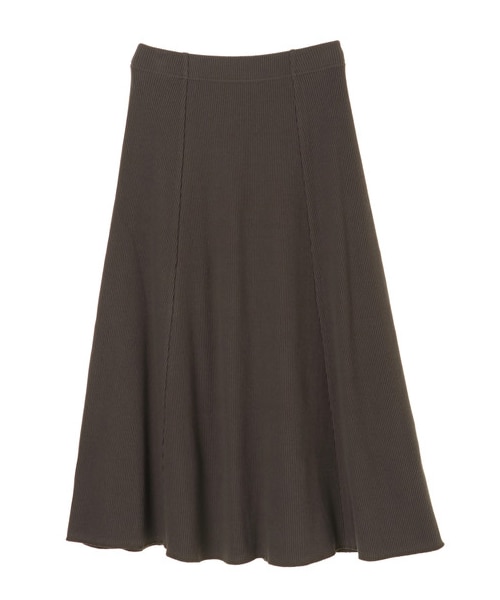 AMERICAN HOLIC（アメリカンホリック）の「リブ切り替えロングカットスカート（スカート・チャコールグレー/ライトベージュ/ネイビー・M/L）」の5枚目の写真