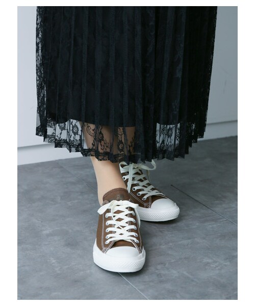 earth music&ecology（アースミュージックアンドエコロジー）の「【先行予約】CONVERSE×earthALLSTAR LIGHT OX（シューズ・アイボリー/グレーベージュ/ブラウン/ラベンダー・5cm/23cm/24cm）」の9枚目の写真