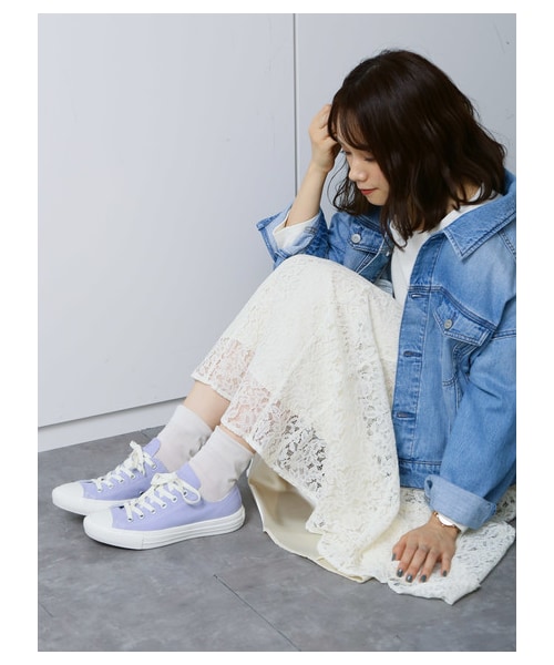 earth music&ecology（アースミュージックアンドエコロジー）の「【先行予約】CONVERSE×earthALLSTAR LIGHT OX（シューズ・アイボリー/グレーベージュ/ブラウン/ラベンダー・5cm/23cm/24cm）」の3枚目の写真