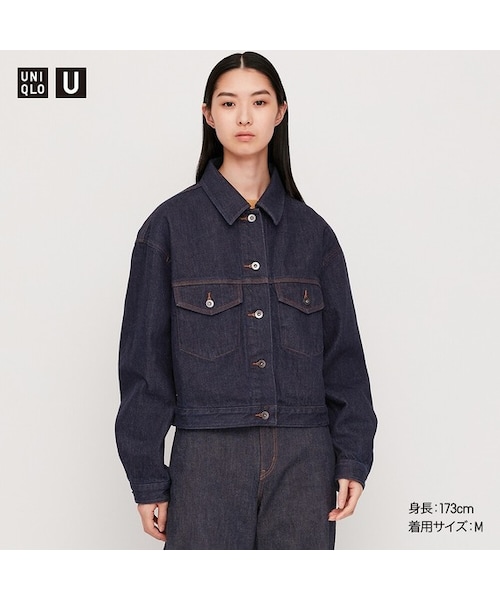 UNIQLO（ユニクロ）の「デニムジャケット（その他アウター・レディース・BLACK 09/NAVY 69/BLUE 67・S/XS/L/XL/XXL/M）」の2枚目の写真