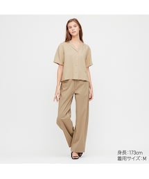 UNIQLO | リネンブレンドオープンカラーシャツ（半袖）(シャツ/ブラウス)