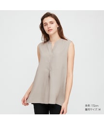 UNIQLO | リネンブレンドスキッパーシャツ（ノースリーブ）(シャツ/ブラウス)