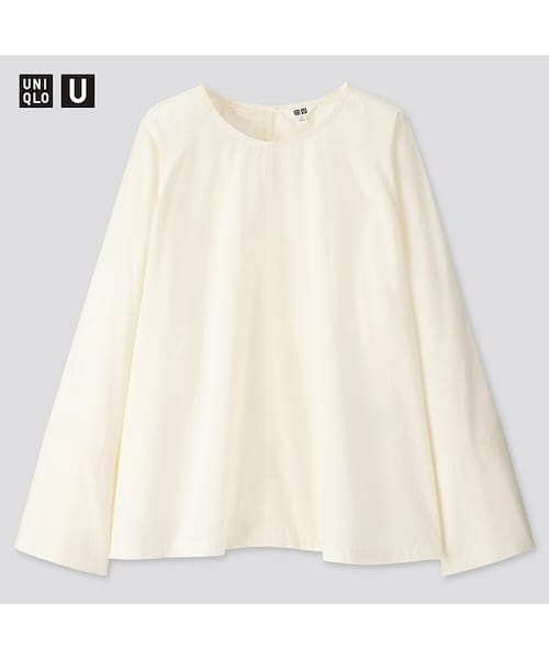 UNIQLO（ユニクロ）の「Tブラウス（長袖）（シャツ/ブラウス・レディース・BLACK 09/YELLOW 41/OFF WHITE 01/LIGHT GREEN 50・M/S/XXL/XL/L/XS）」の2枚目の写真