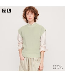 UNIQLO | リブクルーネックセーター（ノースリーブ）(ニット/セーター)